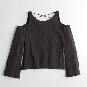 Hollister Bell-Sleeve Cold Shoulder Top